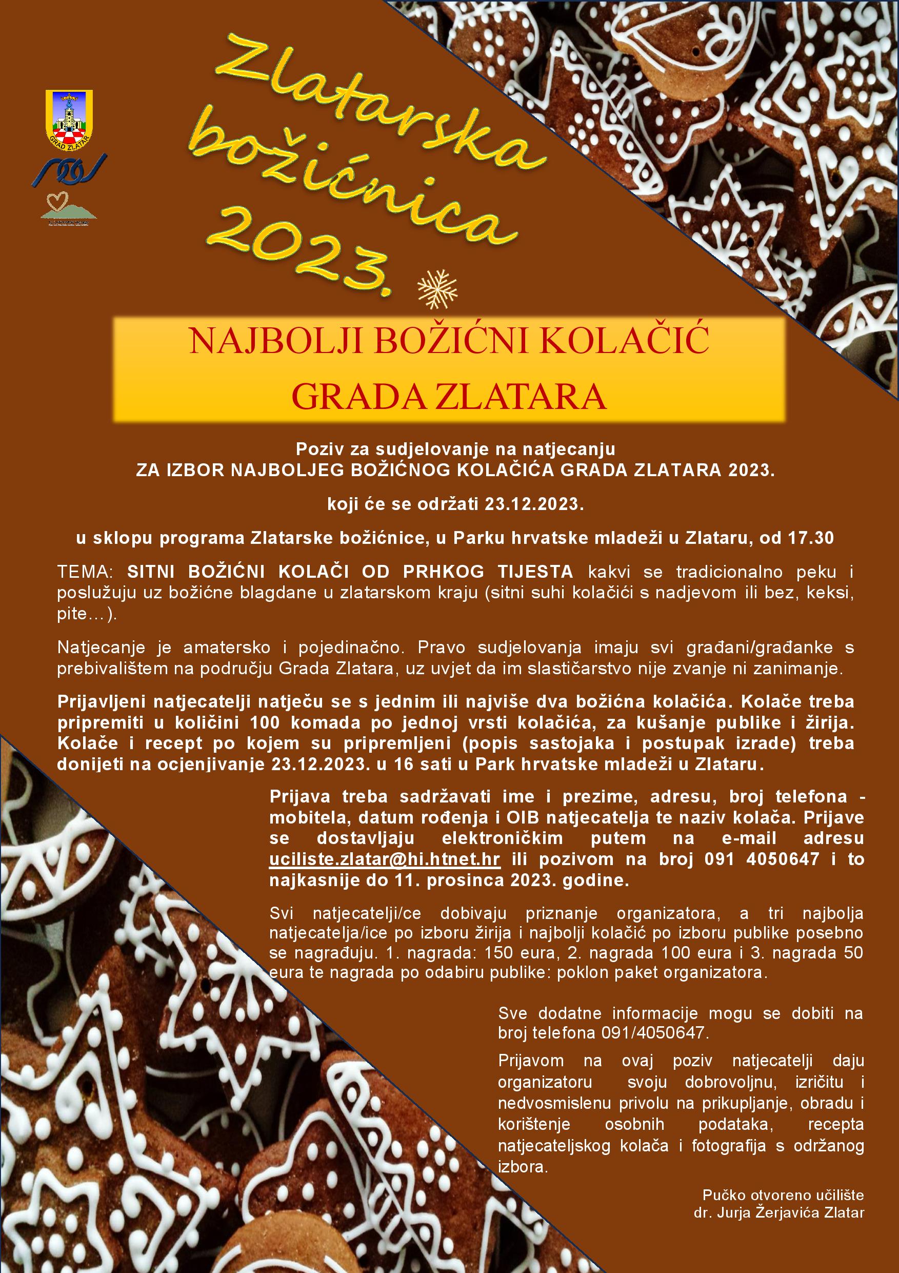 Natjecanje za "Najbolji božićni kolačić grada Zlatara"